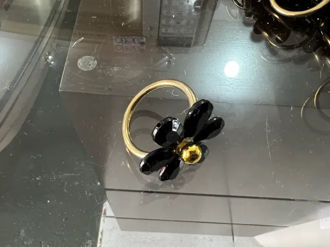 Lote Anéis Porta Guardanapo Preto e Dourado