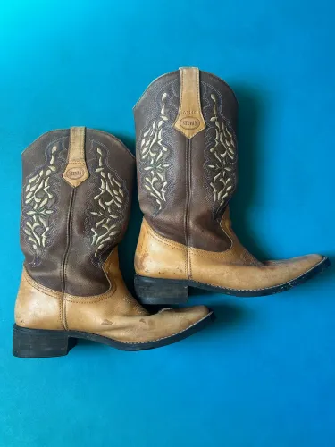 Bota Botina Texana unissex Cano Longo Country Rodeio , número 36