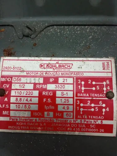 Vendo Este Motor de indução monofásico