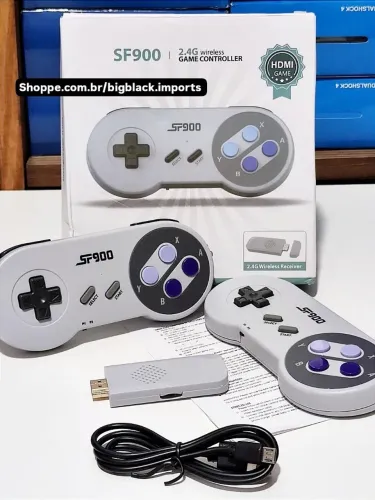 Game Stick Sf900 com + 1000 Jogos Clássicos Retrô