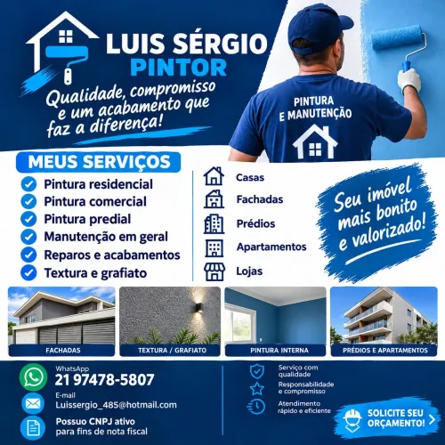PINTOR PROFISSIONAL - RESIDENCIAL, COMERCIAL E CONDOMÍNIOS