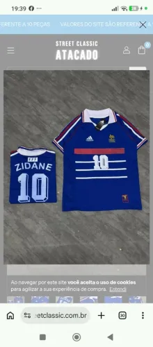 Camisa retro frança Zidane azul