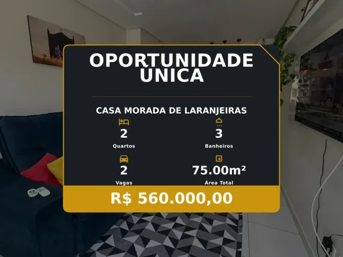 Morada de Laranjeiras: Casa Duplex com 2 Suítes e Ambientes Planejados