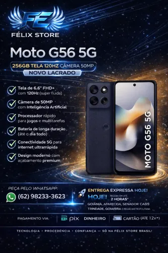 Moto G56 5G 256GB Tela 120Hz Câmera 50MP Novo Lacrado