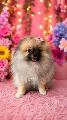 Lulu da Pomerania fêmea com pedigree