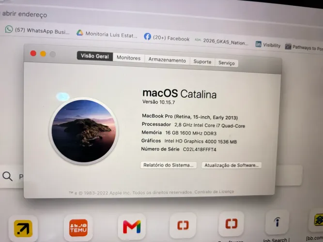 MacBook Pro IntelCore i7 16 Gb