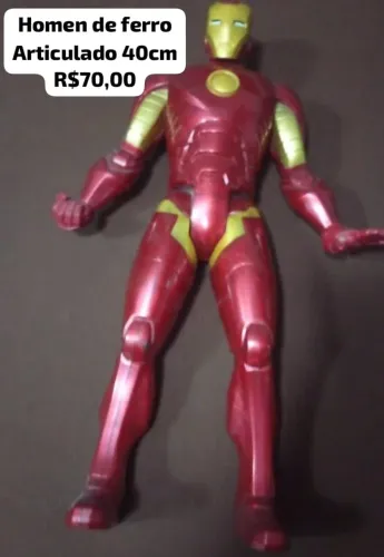 Homen de ferro 40 cm . Articulações, pescoço ,ombro,anti braço, mãos e pernas  Hasbro R$70