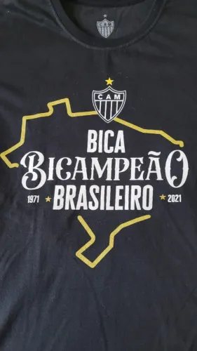 Camiseta Atlético Mineiro Bicampeão Brasileiro 2021 Oficial Tam P