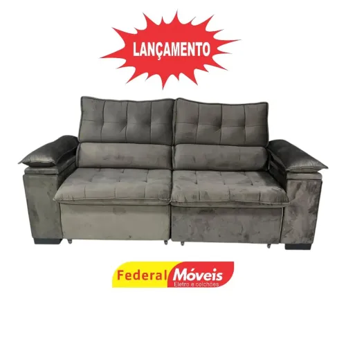 Sofá Retrátil Confortável 2,25m Super Oferta - Temos Crediário