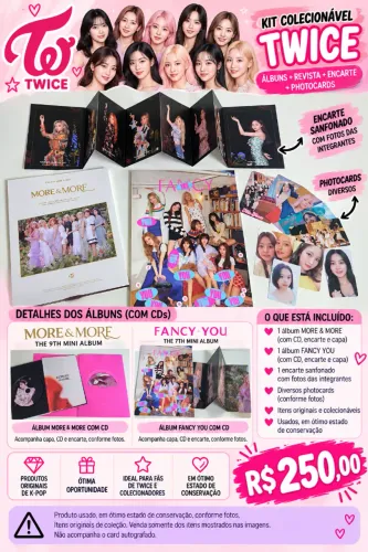 Conjunto de itens Colecionáveis do Grupo Coreano Twice (K-Pop)