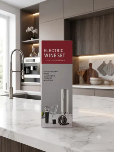 Kit Abridor de Vinho Elétrico Recarregável USB Q-4103 Open