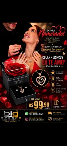 Colar , Brincos e Rosa ? O PRESENTE PERFEITO PARA O DIA DOS NAMORADOS CHEGOU! ?