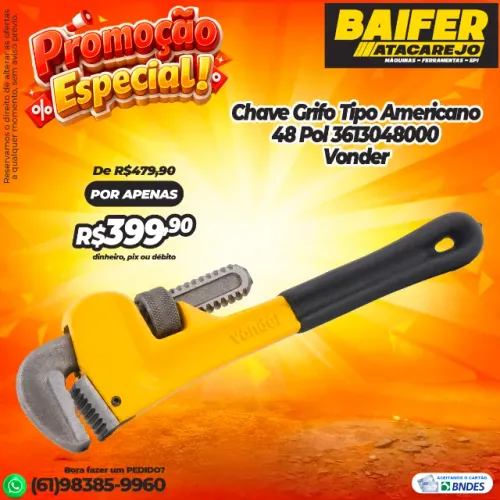 Chave Grifo Tipo Americano 48 Pol 3613048000 Vonder