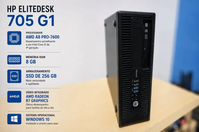 CPU HP EliteDesk 705 AMD 8GB RAM 256GB SSD