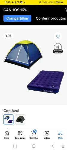 Barraca de camping p/ pessoas com colchão casal inflável 