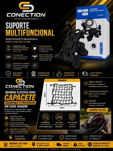 OFERTA Suporte de Celular Moto+Redinha Capacete