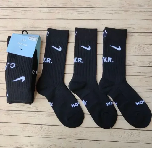 pack 3 pares meia nike nocta snkr socks crew preta preto cano longo par nk drake ovo meias