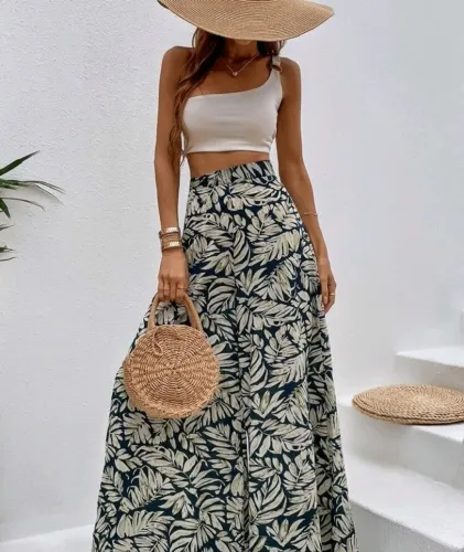 Calça estampada pantalona
