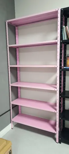 Estante Rosa Aço 6 Prateleiras 