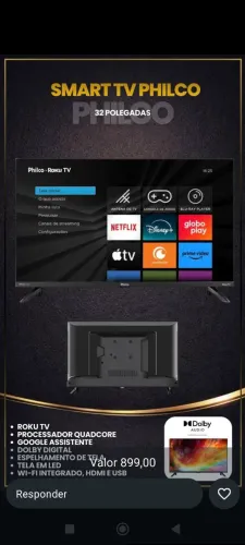 TV SMART PHILCO 32 POLEGADAS