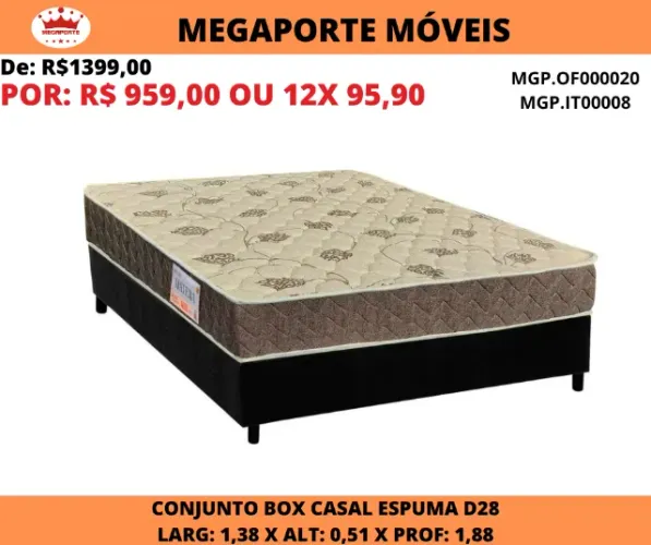 Conjunto Box Espuma D28 Casal