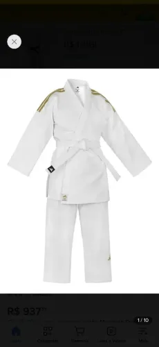 Kimono Judo adidas Contest J650 Branco E Dourado Branco 195