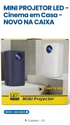 Mini Projetor Portátil LED - Time To Enjoy - Cinema em Casa - Novo na Caixa