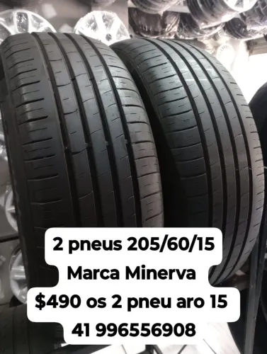 Pneus 205/60/15 Minerva $490 os 2 pneu aro 15 roda muito ainda não é remold