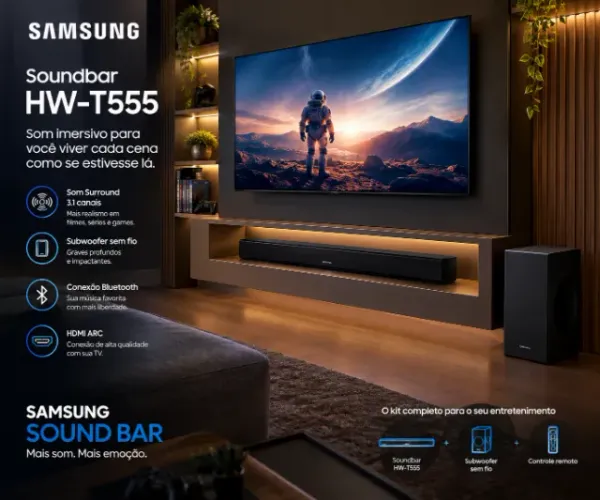 Soundbar Samsung 320W + Subwoofer sem fio