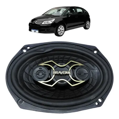 Alto Falante Auto Bravox 6x9 Citroen C4 Hatch 2011 1.6 Uzad0 Preto