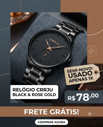 Relógio All Black Rose Gold