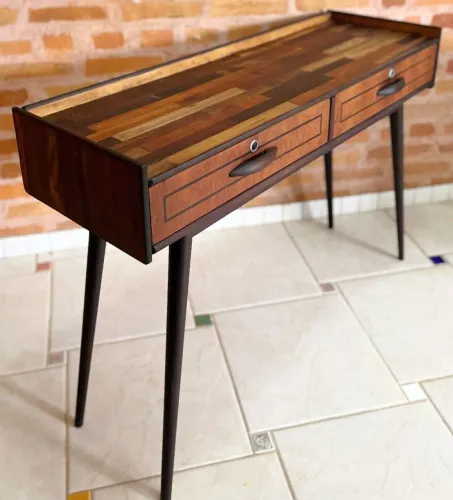 Antigo aparador / console taqueado Moveis Cimo anos 60 
