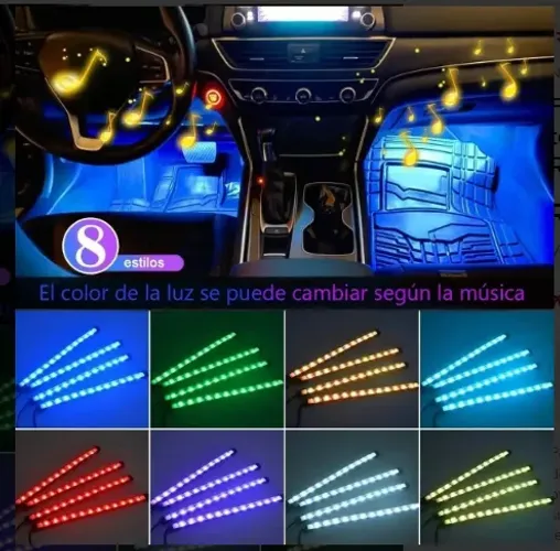 Fitas De Led Rgb Para Interior De Carro Com Controle Remo no app