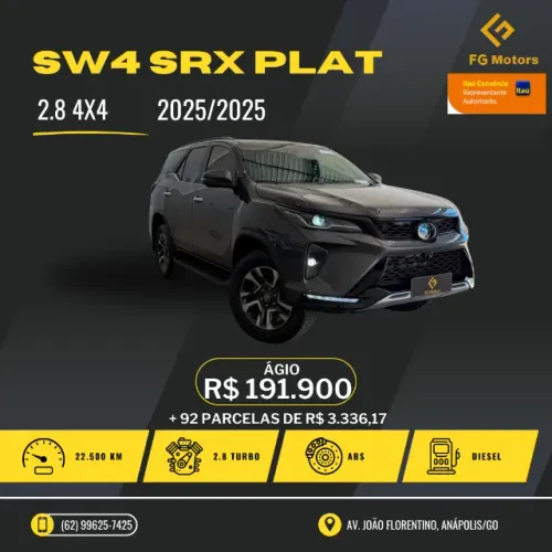 Toyota Hilux SW4 SRX Plat. 4X4 2.8 TB Die. Aut. 2025