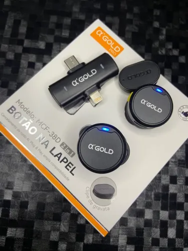 MICROFONE DE LAPELA SEM FIO A'GOLD MCF-38D