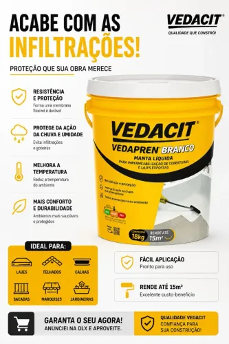Manta Líquida Vedapren Branco Balde 18KG