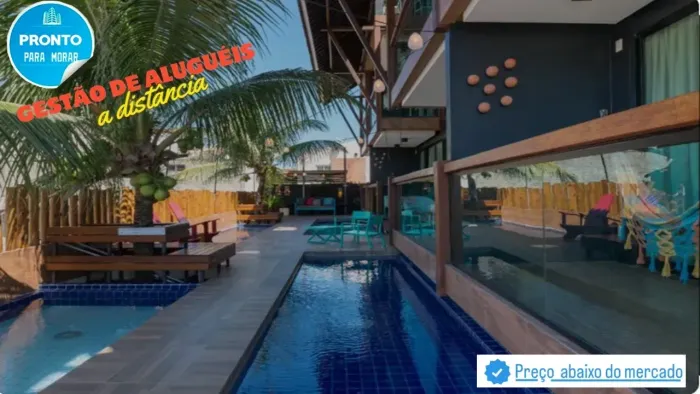 PORTO DE GALINHAS - 34 m² sendo 1 quarto com varanda gourmet, piscina e mobiliado