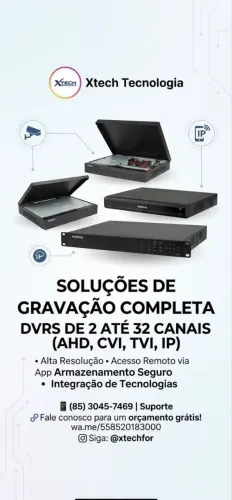DVRs de 2 à 32 canais (AHD, CVI, TVI, IP)