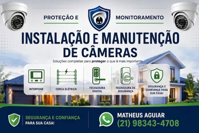 Manutenção/Instalação de câmeras, cercas elétricas, interfones.