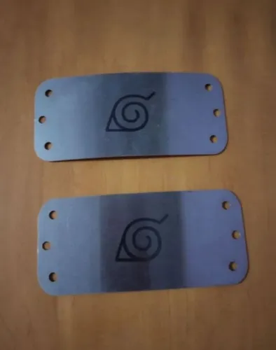 kit 2 placas de metal naruto vila da folha / perfeito para cosplay e fãs de anime