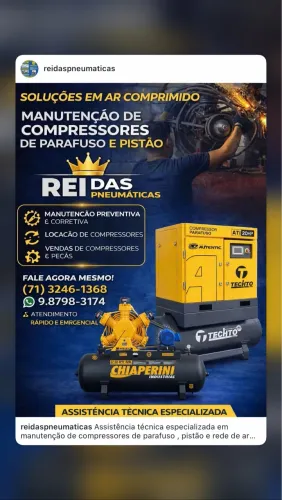 Compressores de parafuso e pistão de ar 