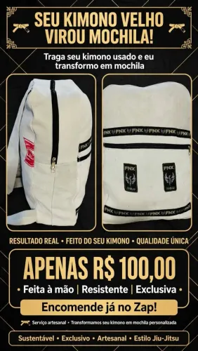 Faço do seu Kimono velho uma Linda mochila.