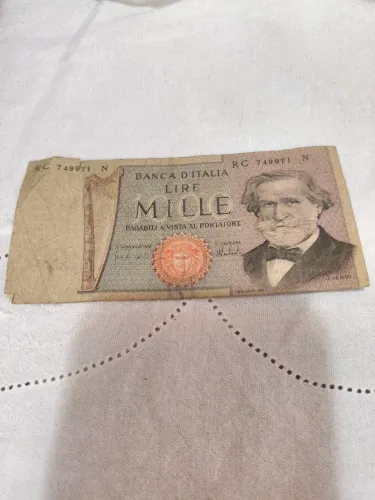 cédula histórica e original de 1.000 Liras