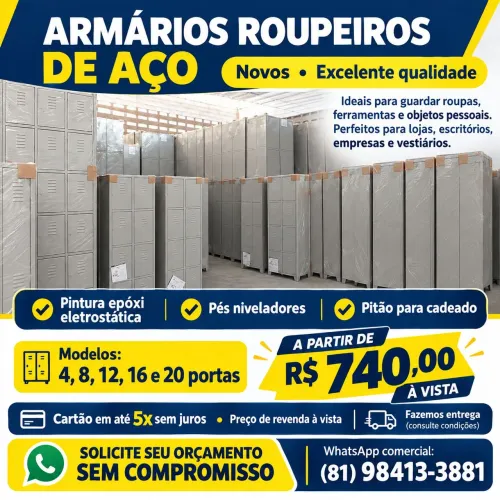 Armário de aço roupeiro guarda volumes para funcionários com 4/8/12/16 e 20 portas 