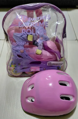 Patins Infantil Play&Fun Ajustável 32-35 + Kit Completo com Bolsa Original