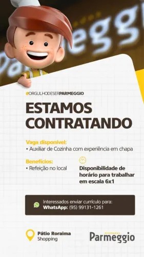Contrata-se auxiliar de cozinha