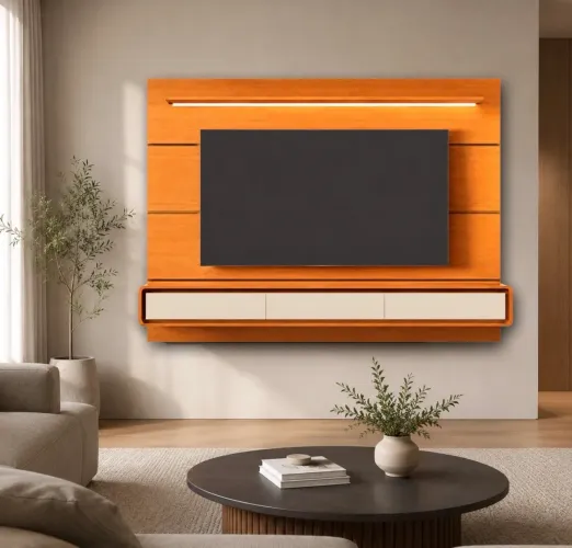 Painel 218cm com Led e 3 Gavetas para Tv Até 70 Polegadas p76