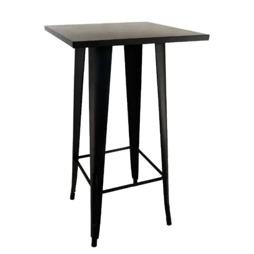 Mesa Bistrô Alta Tolix 60x60cm Preta Bar Café Churrasqueira