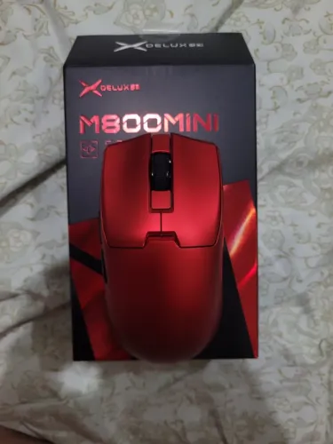 Mouse Gamer Delux M800 Mini Vermelho Sem Fio Bluetooth - Leve e Novo