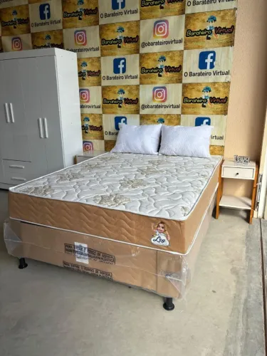 Cama casal - molas ensacadas malha fria anti ácaro anti mofo 